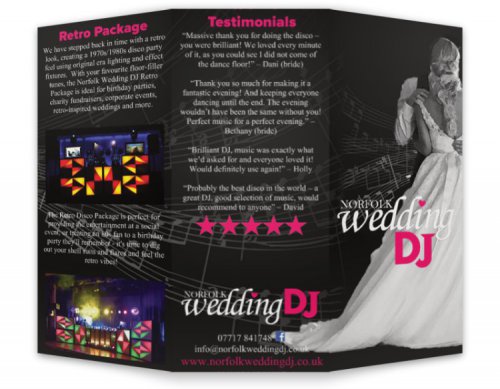 Norfolk Wedding DJ Promo Leaflets